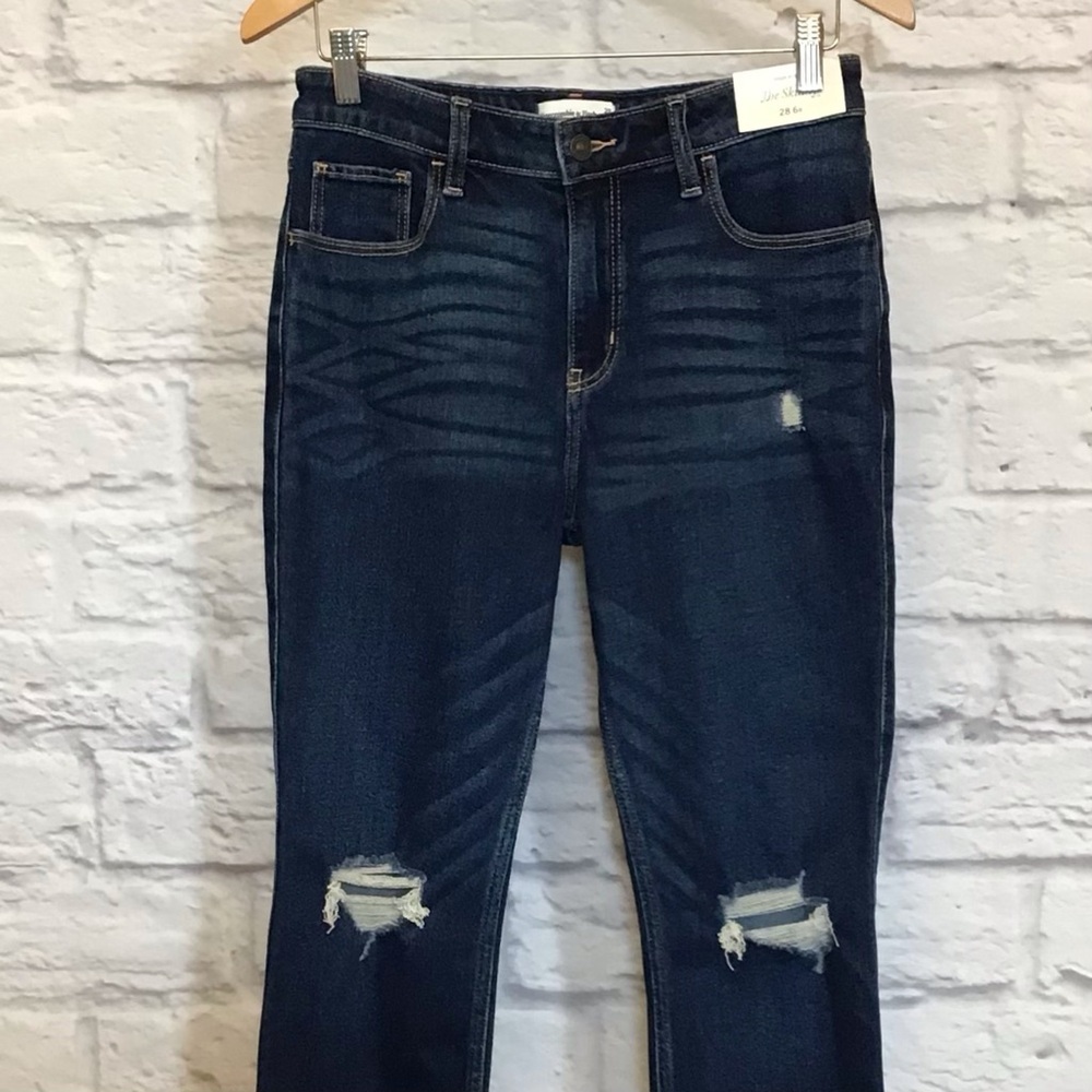 Abercrombie Fitch 6 (28) NWT Skinny High Rise Jeans Women’s Distressed - Picture 3 of 8